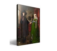 cuadrosfamosos.es El Matrimonio Arnolfini | Jan van Eyck | Renacimiento Flamenco | Cuadro Canvas Wall Art | Impresión Gi lienzo algodón puro | Bastidor 3cm | 55x75cm