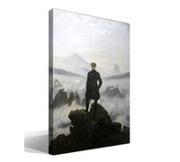 cuadrosfamosos.es El Vagabundo sobre las Nieblas | Caspar David Friedrich | Romanticismo | Cuadro Canvas Wall Art | Impresión Gi lienzo algodón puro | Bastidor 3cm | 70x95cm