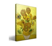 cuadrosfamosos.es Girasoles | Vincent van Gogh | Post-impresionismo | Cuadro Canvas Wall Art | Impresion Giclee lienzo algodon puro | Bastidor 3cm | 40x55cm