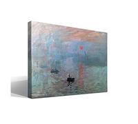 cuadrosfamosos.es Impresion, Sol Naciente | Claude Monet | Impresionismo | Cuadro Canvas Wall Art | Impresion Giclee lienzo algodon puro | Bastidor 3cm | 55x75cm