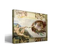 cuadrosfamosos.es La Creación de Adán | Miguel Ángel Buonarroti | Renacimiento | Cuadro Canvas Wall Art | Impresión Gi lienzo algodón puro | Bastidor 3cm | 70x95cm