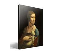 cuadrosfamosos.es La Dama del Armiño | Leonardo da Vinci | Renacimiento | Cuadro Canvas Wall Art | Impresión Gi lienzo algodón puro | Bastidor 3cm | 40x55cm