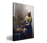 cuadrosfamosos.es La lechera | Johannes Vermeer | Barroco holandes | Cuadro Canvas Wall Art | Impresion Giclee lienzo algodon puro | Bastidor 3cm | 40x55cm