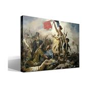 cuadrosfamosos.es La Libertad Guiando al Pueblo | Eugène Delacroix | Romanticismo | Cuadro Canvas Wall Art | Impresión Gi lienzo algodón puro | Bastidor 3cm | 55x75cm