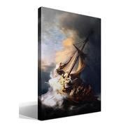 cuadrosfamosos.es La Tormenta en el Mar de Galilea | Rembrandt van Rijn | Barroco | Cuadro Canvas Wall Art | Impresion Giclee lienzo algodon puro | Bastidor 3cm | 40x55cm