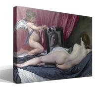 cuadrosfamosos.es La Venus del Espejo | Diego Velázquez | Barroco | Cuadro Canvas Wall Art | Impresión Gi lienzo algodón puro | Bastidor 3cm | 70x95cm