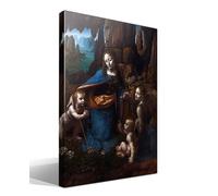 cuadrosfamosos.es La Virgen de las Rocas | Leonardo Da Vinci | Renacimiento | Cuadro Canvas Wall Art | Impresion Giclee lienzo algodon puro | Bastidor 3cm | 40x55cm