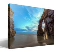 cuadrosfamosos.es Playa de las Catedrales - Fotografía Artística | Cuadro Canvas Wall Art | Impresión Gi lienzo algodón puro | Bastidor 3cm | 70x95cm