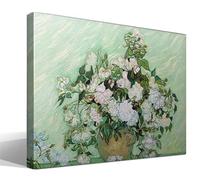cuadrosfamosos.es Rosas | Vincent van Gogh | Post-impresionismo | Cuadro Canvas Wall Art | Impresion Giclee lienzo algodon puro | Bastidor 3cm | 40x55cm