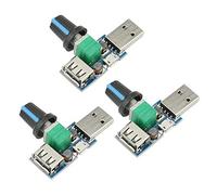 CUAEDE 3 unidades serías 5W USB ventilador volumen aire velocidad regulador continuo módulo controlador de velocidad USB DC 5V USB entrada macho DC4-12V a 2.5-8V