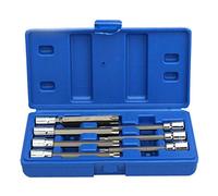 CUAEDE 7 piezas/conjunto de herramientas de zócalo de 3/8 pulgadas conjunto de casquillos de punta de estrella Torx Extra largo T25 T30 T40 T45 T50 T55 T60 Herramientas de mano