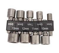CUAEDE 9 unids/set 5mm-13mm 1/4 pulgadas DIY Hex Buje de vástago Mango Boquillas Tuerca Piloto Bit Set Broca Adaptador para carpintería Herramienta Eléctrica