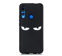 CUAgain Funda Compatible con Huawei P Smart Z 2019 Silicona Dibujos Motivo Negro Kawaii Ultrafina One Piece Carcasa Case Antigolpes Bumper Protección Resistente Cover Niña Chica Don't Touch My Phone