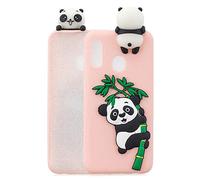 CUAgain Funda Compatible con Samsung Galaxy A20e 2019 Silicona Panda 3D Dibujos Motivo Mate Kawaii Ultrafina One Piece Carcasa Case Antigolpes Bumper Protección Resistente Cover,Rosa