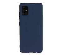 CUAgain Funda Compatible con Samsung Galaxy A71 2019 Silicona Color Sólido Colores Dibujos Motivo Ultrafina Slim One Piece Carcasa Case Antigolpes TPU Bumper Resistente Cover para Niña Chica Azul