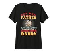 Cualquier Hombre Puede ser Padre Viejo Perro Pastor inglés Camiseta Premium