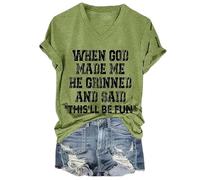 Cuando Dios me Hizo, Dijo Esta Camiseta Divertida de la Camisa en V (Verde XXL)