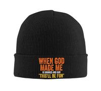 Cuando Dios me Hizo, sonrió Humorístico Divertido Sarcástico Dicho Sombrero de Punto Gorras Hombres Mujeres Gorro Gorro Otoño Cálido Sombrero de Gorro Suave
