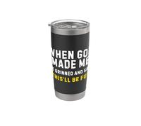 Cuando Dios me hizo sonrió y dijo que esto será divertido divertido Vaso térmico de acero inoxidable de doble pared