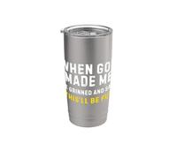 Cuando Dios me hizo sonrió y dijo que esto será divertido divertido Vaso térmico de acero inoxidable de doble pared