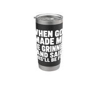 Cuando Dios me hizo sonrió y dijo que esto será divertido Vaso térmico de acero inoxidable de doble pared