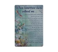 Cuando El Mañana Empieza Sin Mí Letrero De Lata Vintage Letreros De Estaño Resistente Y Duradera Cartel De Metal para Baño Jardín Balcón 20X30Cm