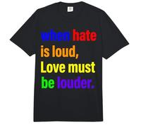 Cuando el Odio es Fuerte, el Amor Debe ser más Fuerte Rainbow Pride LGBTQ Comfort Colors Adult Heavyweight T-Shirt