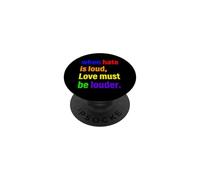 Cuando el Odio es Fuerte, el Amor Debe ser más Fuerte Rainbow Pride LGBTQ PopSockets PopGrip Adhesivo