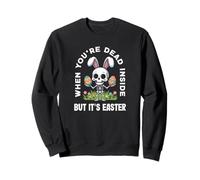 Cuando estás Muerto por Dentro, Pero es Conejo Esqueleto de Pascua Sudadera