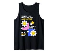 Cuando estoy practicando animar cada día es un buen día, lindo Camiseta sin Mangas