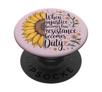 Cuando la injusticia se convierte en ley, la resistencia se convierte en deber RBG Quote PopSockets PopGrip Adhesivo