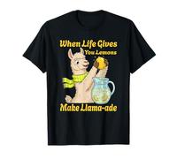 Cuando la Vida te da Limones Haz Llama-ade Divertido Juego de Palabras de Llama Camiseta