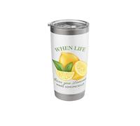 Cuando la vida te da limones, haz que el limón sea divertido y lindo Vaso térmico de acero inoxidable de doble pared
