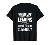 Cuando la Vida te da Limones, tirarlos a Alguien Camiseta gráfica económica, Hombre, Negro, L