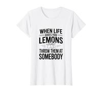 Cuando la Vida te da Limones, tirarlos a Alguien Camiseta gráfica económica, Mujer, Blanco, XL