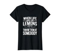 Cuando la Vida te da Limones, tirarlos a Alguien Camiseta gráfica económica, Mujer, Negro, L