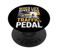 Cuando la vida te da tráfico, pedales en bicicleta PopSockets PopGrip Adhesivo