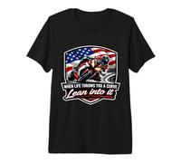 Cuando la Vida te Lanza una Curva, inclínate en Ella, Motociclista Camiseta Premium