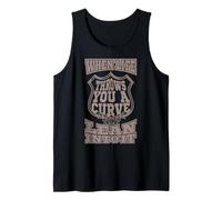 Cuando la vida te lanza una curva, inclínate en ella US Highway Sign Camiseta sin Mangas