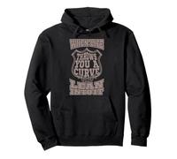 Cuando la vida te lanza una curva, inclínate en ella US Highway Sign Sudadera con Capucha