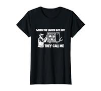 Cuando Las Damas se calientan me Llaman AC HVAC Divertido para Hombre Camiseta gráfica económica, Mujer, Negro, S