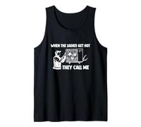 Cuando Las Damas se calientan me Llaman AC HVAC Divertido para Hombre Camiseta sin Mangas