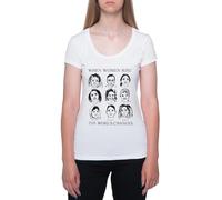 Cuando Las Mujeres Se Alzan El Mundo Cambia Camiseta De Manga Corta Blanca con Cuello Redondo para Mujer T-Shirt Short Sleeve White Crewneck tee For Women