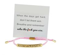 Cuando las palabras fallan, esta pulsera habla, pulsera motivacional Joyfully-go, hecha a mano, trenzada ajustable, un regalo de aliento para mujeres y hombres, talla única, Circonita, No es una