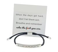 Cuando las palabras fallan, esta pulsera habla, pulsera motivacional Joyfully-go, hecha a mano, trenzada ajustable, un regalo de aliento para mujeres y hombres, talla única, Circonita, No es una