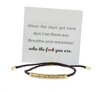 Cuando las palabras fallan, esta pulsera habla, pulsera motivacional Joyfully-go, hecha a mano, trenzada ajustable, un regalo de aliento para mujeres y hombres, talla única, Circonita, No es una