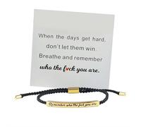 Cuando las palabras fallan, esta pulsera habla, pulsera motivacional Joyfully-go, hecha a mano, trenzada ajustable, un regalo de aliento para mujeres y hombres, talla única, Circonita, No es una