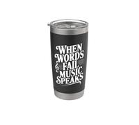 Cuando las palabras fallan la música habla cita inspiradora Vaso térmico de acero inoxidable de doble pared