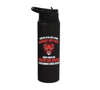 Cuando llego al infierno, el diablo sale de su trono Stainless Steel Insulated Water Bottle