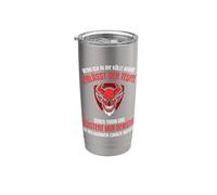 Cuando llego al infierno, el diablo sale de su trono Vaso térmico de acero inoxidable de doble pared